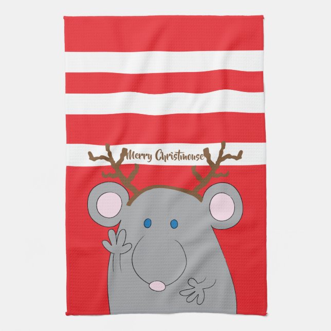 Weihnachtshandtuch "Merry Christmouse" Handtuch (Vertikal)
