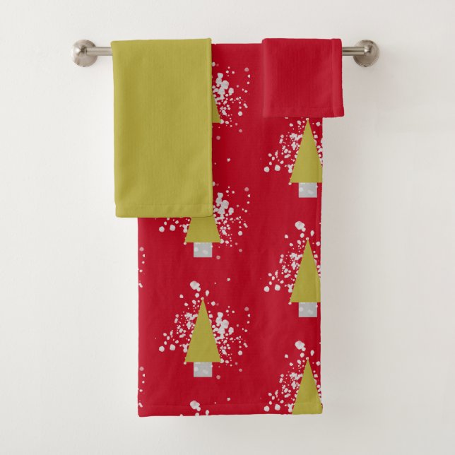Weihnachtshandtuch-Set. Badhandtuch Set (Insitu)