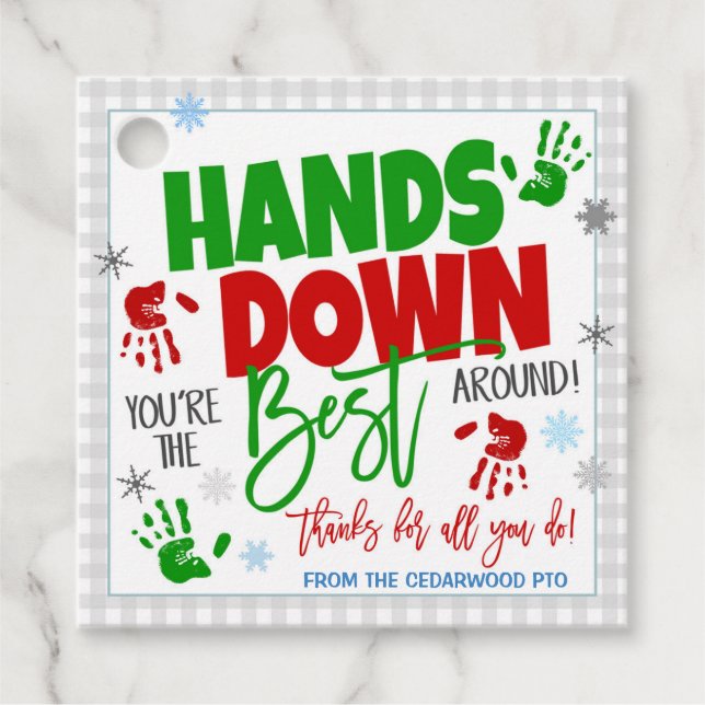 Weihnachtshandzettel Geschenkanhänger (Vorderseite)