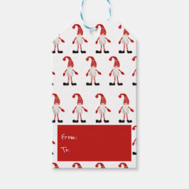 Weihnachtshandzieher Gnome Nordic Pattern Roter Gr Geschenkanhänger