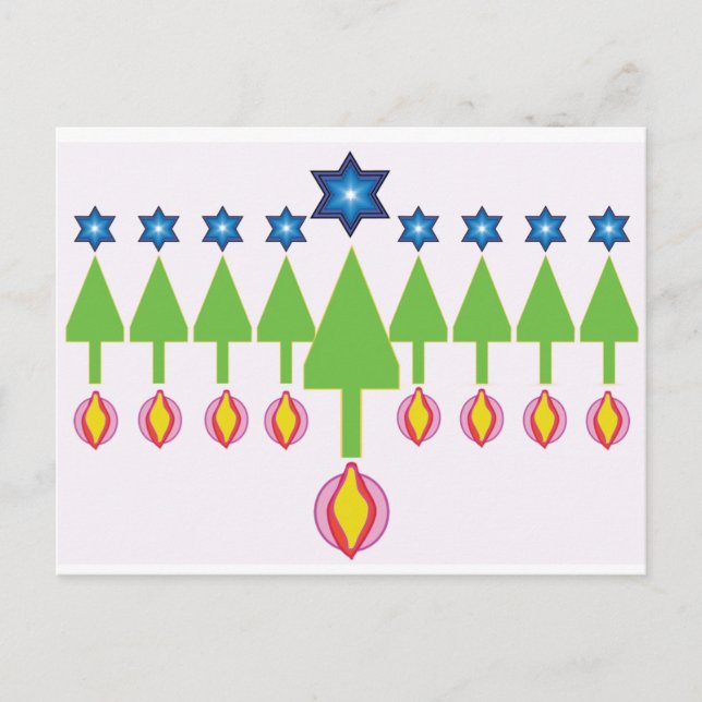 WeihnachtsHanukkah Chrismukka-Karte Feiertagspostkarte (Vorderseite)