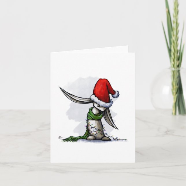 Weihnachtshäschen-Feiertags-Karte Feiertagskarte (Vorderseite)