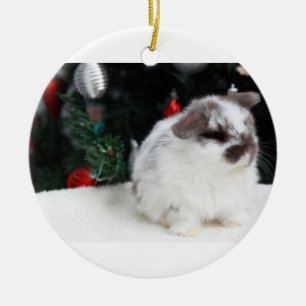 Weihnachtshäschen Keramikornament