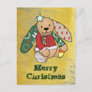 Weihnachtshase vintage postkarte
