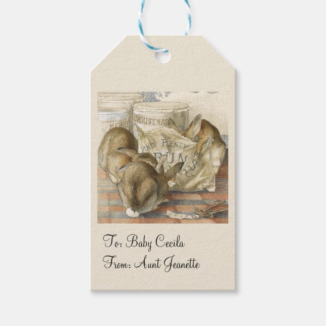 Weihnachtshasen Geschenkanhänger (Vorderseite)