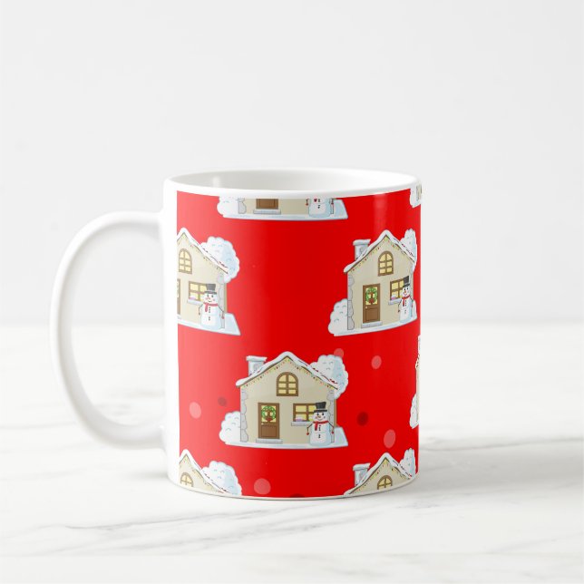 Weihnachtshaus Muster Kaffeetasse (Links)