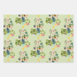 Weihnachtshaus-Pflanze Geschenkpapier Set