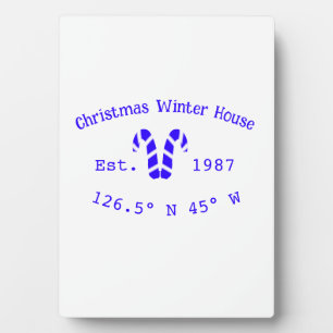 Weihnachtshaus Winter blau Zuckerstangen geschätzt Fotoplatte