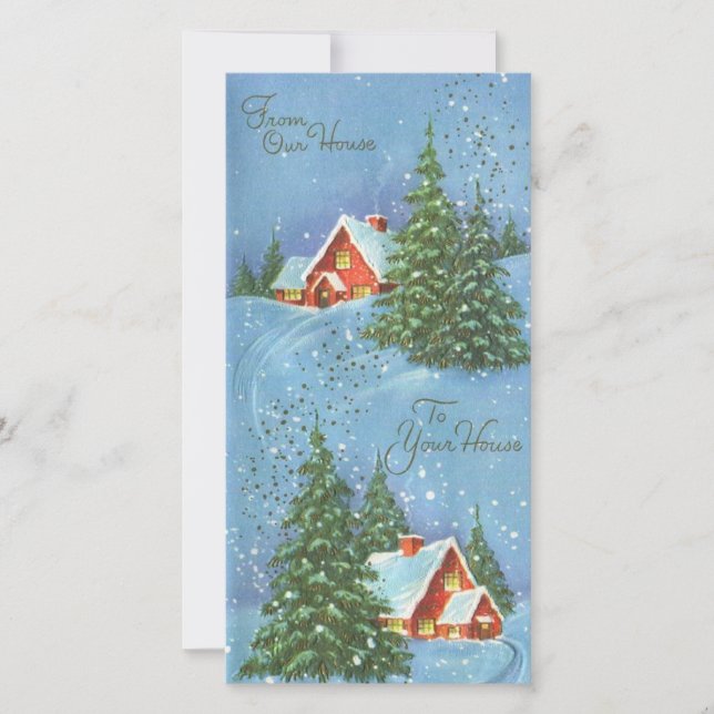 Weihnachtshaus zum Haus Feiertagskarte (Vorderseite)