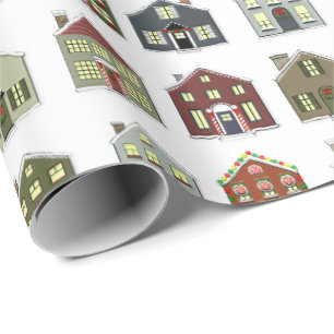 Weihnachtshäuser Geschenkpapier
