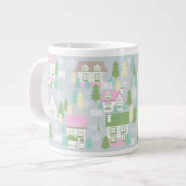 Weihnachtshäuser Grau Jumbo-Tasse