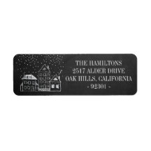 Weihnachtshäuser in Chalkboard Personalisierte Adr