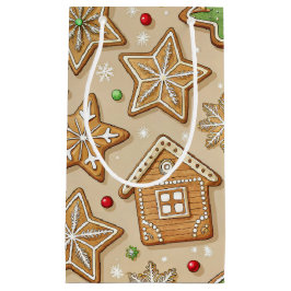 WEIHNACHTSHÄUSER UND STERNE AUS GINGERBREAD-KEKsen Kleine Geschenktüte