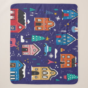 Weihnachtshäuser: Vintage Illustration. Sherpadecke