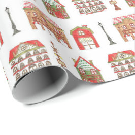 Weihnachtshäuser Wrapping Papers Geschenkpapier