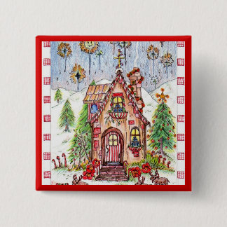 Weihnachtshausknopf Button
