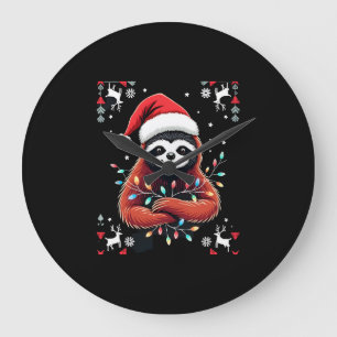 Weihnachtshemd für Faultierliebhaber-Geschenk Sant Große Wanduhr