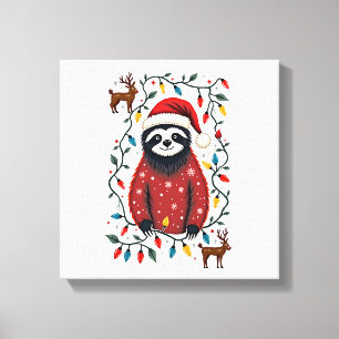 Weihnachtshemd für Faultierliebhaber-Geschenk Sant Leinwanddruck