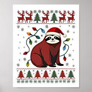 Weihnachtshemd für Faultierliebhaber-Geschenk Sant Poster