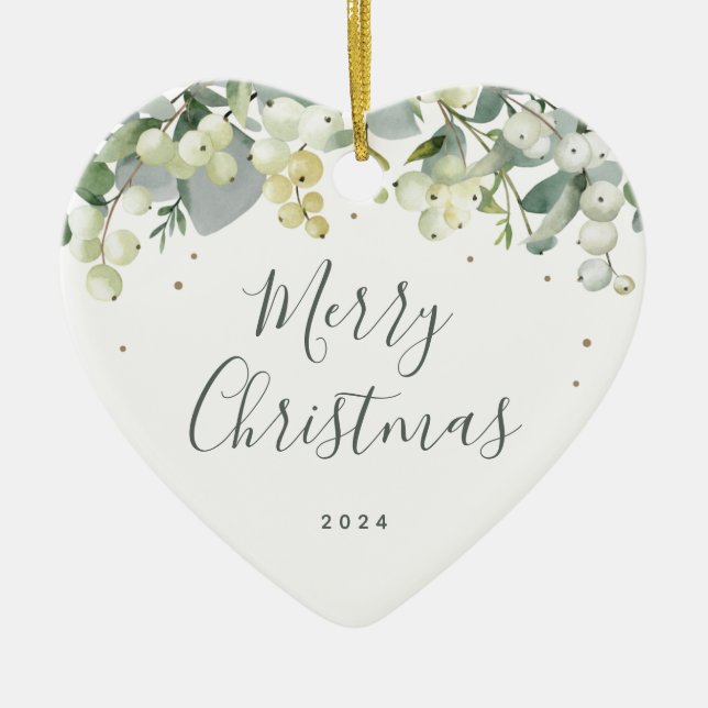 Weihnachtsherz für Nicht-Foto Keramik Ornament (Vorne)