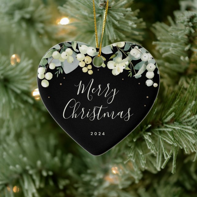 Weihnachtsherz für Nicht-Foto Keramik Ornament (Baum)