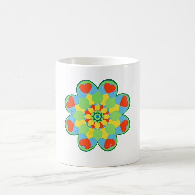 Weihnachtsherz Mandala Kaffeetasse (Mittel)