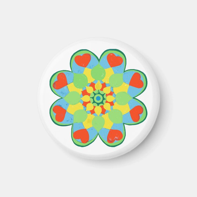 Weihnachtsherz Mandala Magnet (Vorne)