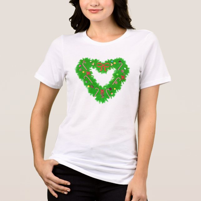 Weihnachtsherz Tri-Blend Shirt (Vorderseite)