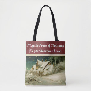Weihnachtsherz und -Zuhause Tasche