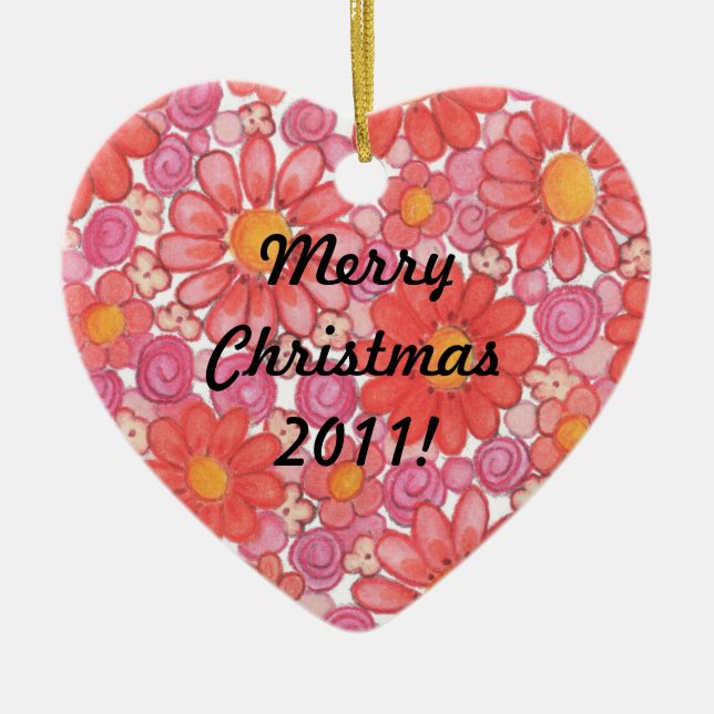 Weihnachtsherz-Verzierung Keramik Ornament (Vorne)