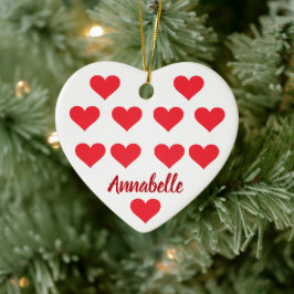 Weihnachtsherzen personalisierter Name cool niedli Keramik Ornament
