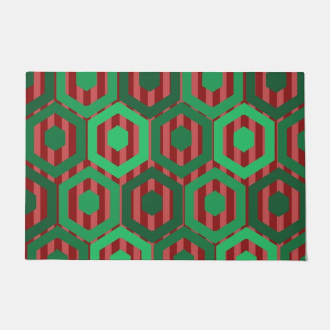Weihnachtshexagonen Fußmatte (Vorderseite)