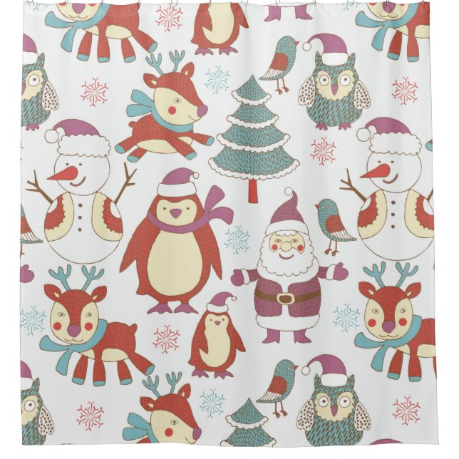 WeihnachtsHintergrund Duschvorhang (Vorderseite)