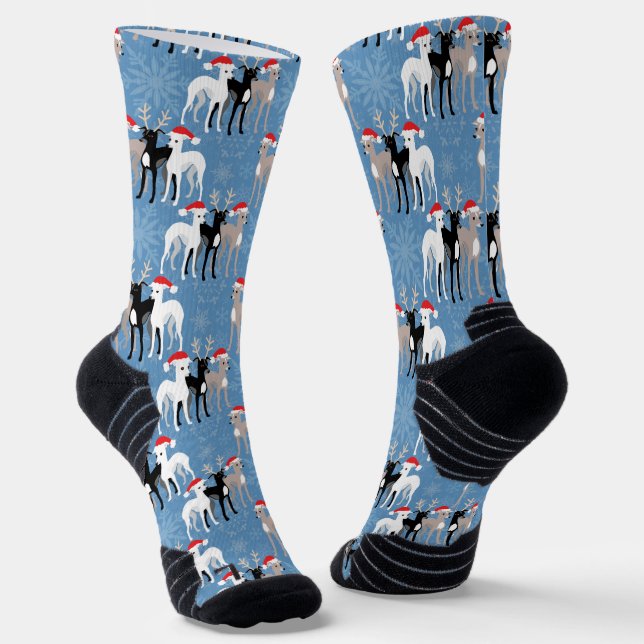 Weihnachtshippets oder italienische Windhunde Snow Socken (Gewinkelt)