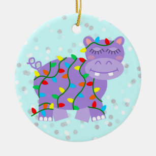 Weihnachtshippopotamus-Verzierung Keramik Ornament