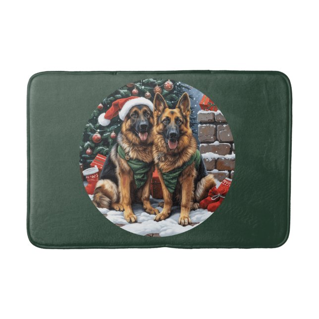 Weihnachtshirdhunde Badematte (Vorderseite)