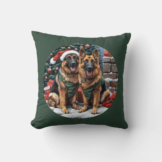 Weihnachtshirdhunde Kissen (Vorderseite)
