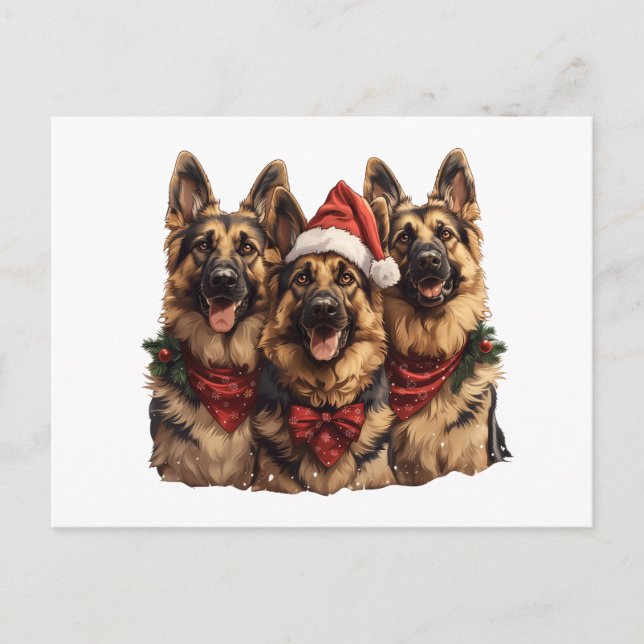 Weihnachtshirdhunde Postkarte (Vorderseite)