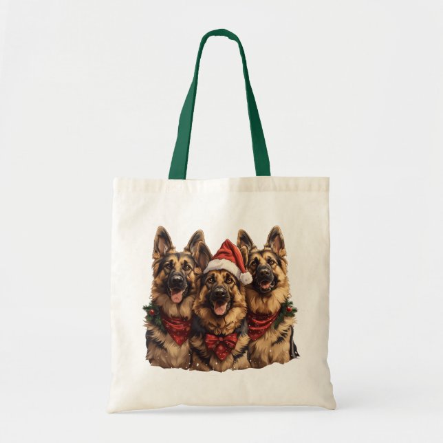 Weihnachtshirdhunde Tragetasche (Vorne)