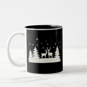 Weihnachtshirsch Winterzeit Feiertag Zweifarbige Tasse