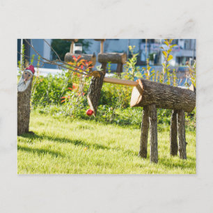 Weihnachtshirsche aus Holz Feiertagspostkarte