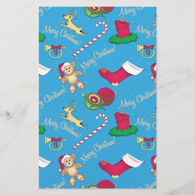Weihnachtshirsche, Bär und Kerze Briefpapier (Vorderseite)