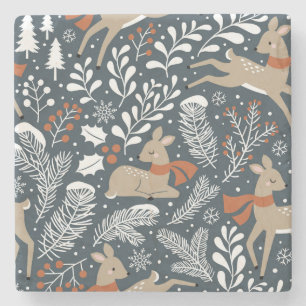 Weihnachtshirsche, festliches Design Steinuntersetzer