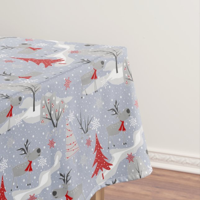 Weihnachtshirsche im Wald. Weihnachten, Hirsch Tischdecke (Beispiel)