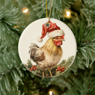 Weihnachtshirse fügt Text Aquarell hinzu Keramik Ornament