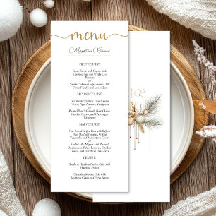 Weihnachtshochzeit Elegante Winterhochzeit Menükarte