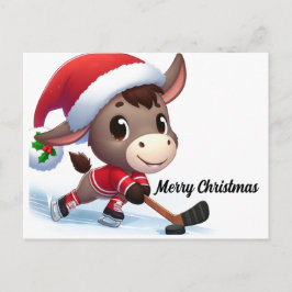 Weihnachtshockey-Donkey Postkarte