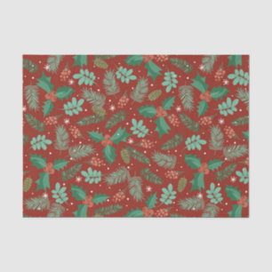 Weihnachtsholz und Pinecones Muster 2 Seidenpapier