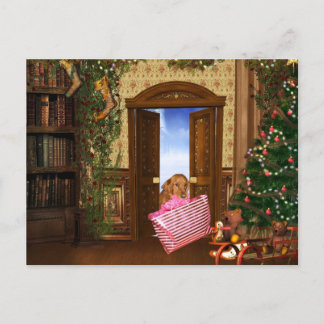Weihnachtshoppinghund Feiertagspostkarte