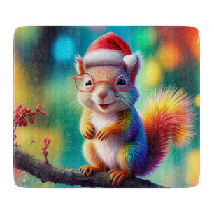Weihnachtshörnchen als Weihnachtsmann-56765 Schneidebrett